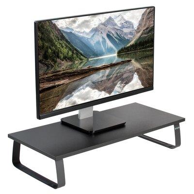 Vivo Wood Stand Ergonomic TV Monitor Riser Desk Mount in Black, Size 2.09 H x 11.4 W in | Wayfair STAND-V000D