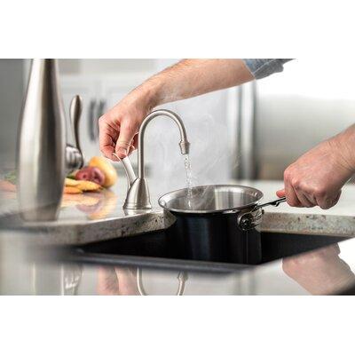InSinkErator HC-Wave Double Handle Kitchen Faucet w/ Accessories, Stainless Steel in Gray | Wayfair HC-WAVEC-SS
