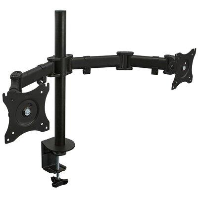 Symple Stuff Pinank Monitor Stand Heigh Adjustable 2 Screen Desk Mount in Black, Size 19.0 H x 6.0 W in | Wayfair MI-1752