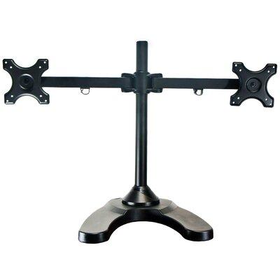 Symple Stuff Shana Dual Articulating Arm Freestanding Monitor Stand Height Adjustable 2 Screen Desk Mount, Metal in Black | Wayfair MI-781