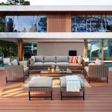 Andover Mills™ Hesse 9 Piece Rattan Sofa Seating Group w/ Cushions Metal/Wicker/Rattan in Black/Brown/Gray | Outdoor Furniture | Wayfair