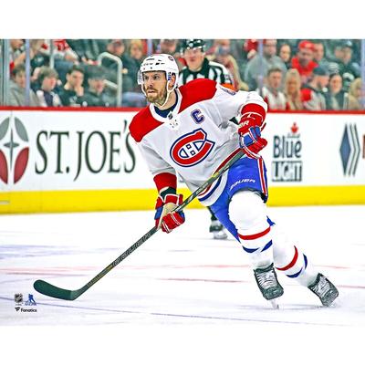 Shea Weber Montreal Canadiens Unsigned White Jersey Skating Photograph