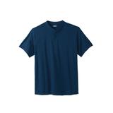 Men's Big & Tall Shrink-Less™ Lightweight Henley T-Shirt by KingSize in Navy (Size XL) Henley Shirt
