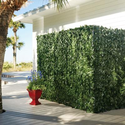 78H Faux Greenery Privacy Screen by BrylaneHome in Green Fence