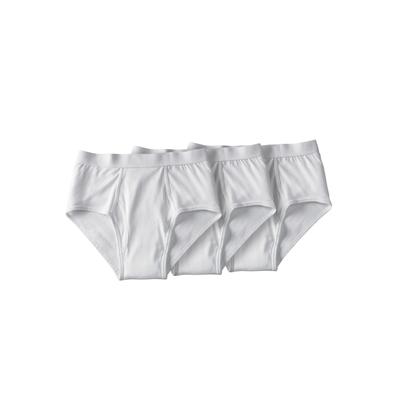 Men's Big & Tall Classic Cotton Briefs 3-Pack by KingSize in White (Size 7XL) Underwear