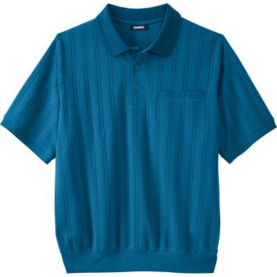 Men's Big & Tall Banded Bottom Polo Shirt by KingSize in Midnight Teal (Size 6XL)