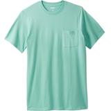 Men's Big & Tall Shrink-Less™ Lightweight Longer-Length Crewneck Pocket T-Shirt by KingSize in Tidal Green (Size 3XL)