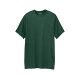 Men's Big & Tall Shrink-Less™ Lightweight Longer-Length Crewneck Pocket T-Shirt by KingSize in Hunter (Size 2XL)