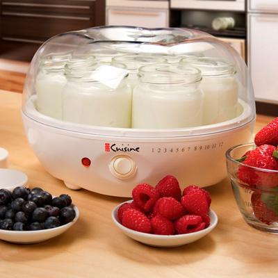 Euro Cuisine Electric Yogurt Maker with 7 Glass Jars by Euro Cuisine in White