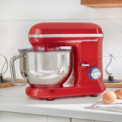 Stand Mixer by BrylaneHome in Red 6 Speeds, 5.5 Liter Bowl + Beater, Dough Hook & Whisk