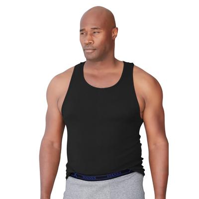 Men's Big & Tall Hanes® Tagless Tank Undershirt 3-Pack by Hanes in Black (Size 5XL)