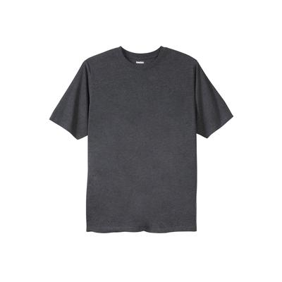 Men's Big & Tall Shrink-Less™ Lightweight Crewneck T-Shirt by KingSize in Heather Charcoal (Size L)