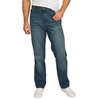Men's Big & Tall Liberty Blues™ Loose-Fit Side Elastic 5-Pocket Jeans by Liberty Blues in Blue Wash (Size 62 38)