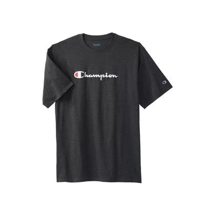 Men's Big & Tall Champion® script tee by Champion in Charcoal (Size 3XL)
