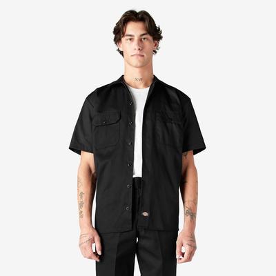 Dickies Men's Big & Tall Short Sleeve Work Shirt - Black Size 3 (1574)