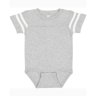 Rabbit Skins 4437 Infant Football Fine Jersey Bodysuit in Vintage Heather/Blend White size 18MOS | Cotton/Polyester Blend LA4437, RS4437