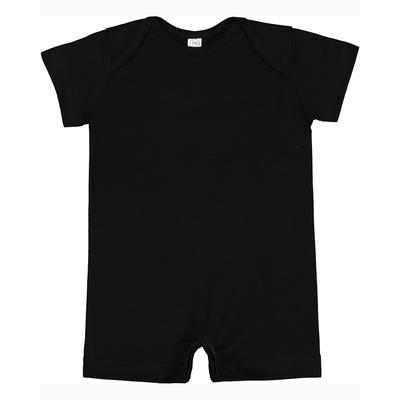 Rabbit Skins 4486 Infant Premium Jersey T-Romper Top in Black size 24MOS | Cotton/Polyester Blend LA4486