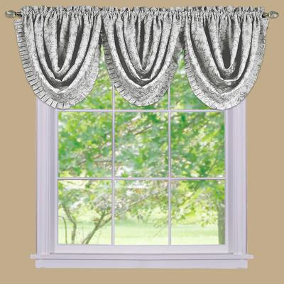 Wide Width Ombre Waterfall Valance by Achim Home Décor in Silver (Size 48