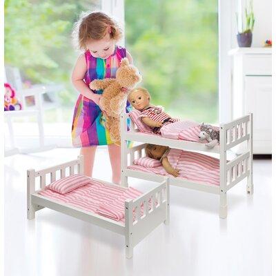 Badger Basket 1-2-3 Convertible Doll Bunk Bed w/ Bedding Manufactured Wood in Brown/White | 23.5 H x 22.25 W x 12 D in | Wayfair 18581