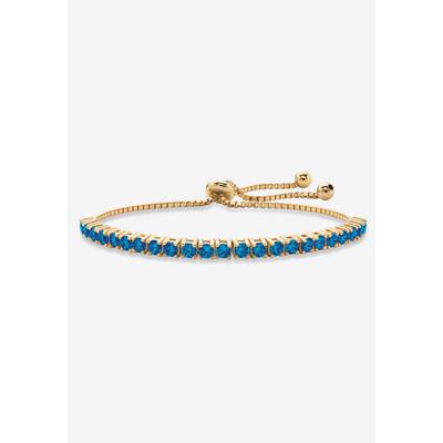 Gold-Plated Bolo Bracelet, Simulated Birthstone 9.25" Adjustable by PalmBeach Jewelry in September