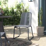 Mistana™ Brittany Stacking Patio Dining Side Chair Wicker/Rattan in Gray, Size 34.6 H x 22.4 W x 23.8 D in | Wayfair