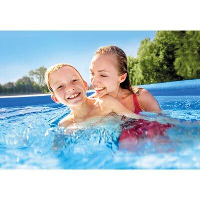 Intex 28121EH 10ft x 30in Easy Set Inflatable Kid Swimming Pool w/ Filter Pump Plastic in Blue/Gray | 30 H x 120 W in | Wayfair