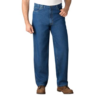 Men's Big & Tall Expandable Waist Relaxed Fit Jeans by KingSize in Stonewash (Size 62 38)