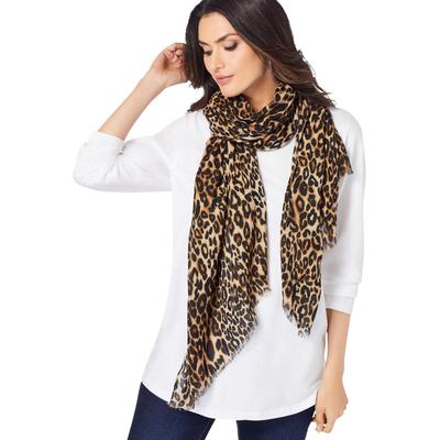 Plus Size Women's Lightweight Scarf by Roaman's in Classic Animal