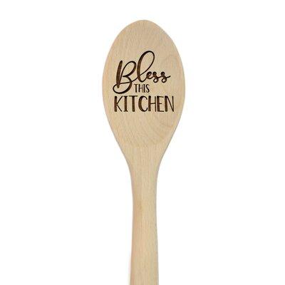 Koyal Wholesale Laser Engraved Wooden Mixing Spoon, Bless This Kitchen Wood in Brown | Wayfair APP91368