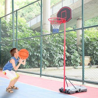 Winado Portable Basketball Stand Polycarbonate in Black/Red | 85.8 H x 28.9 W x 17.7 D in | Wayfair 476953499404
