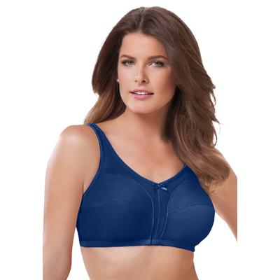 Plus Size Women's Cotton Back-Close Wireless Bra by Comfort Choice in Evening Blue (Size 44 C)