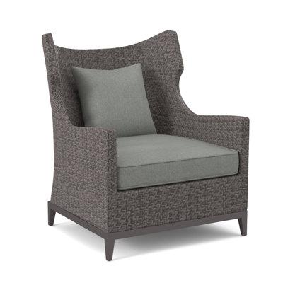Bernhardt Captiva Patio Chair w/ Cushions Wicker/Rattan in Gray | 40 H x 33 W x 30 D in | Wayfair OP1102_6032-110