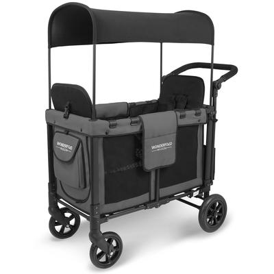 WonderFold W2 Original (2 Seater) Double Stroller Wagon - Gray