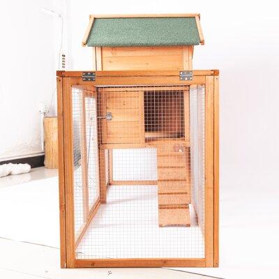 Tucker Murphy Pet™ Fortson Chicken Coop w/ Chicken Run for up to 3 Chickens Solid Wood in Brown, Size 44.0 H x 80.75 W x 22.0 D in | Wayfair