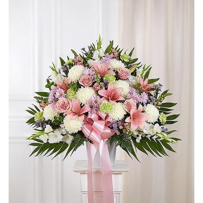 Heartfelt Sympathies Pastel Standing Basket Medium by 1-800 Flowers