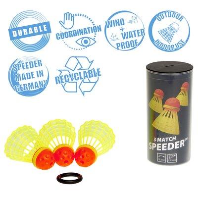 Speedminton Match Speeder 3Pk Speeder Tube Birdies for Outdoor Games Speed ​​Badminton/Crossminton Plastic in Red/Yellow | 6 H in | Wayfair