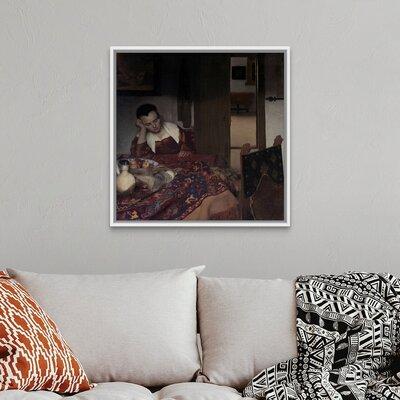 Charlton Home® 'A Maid Asleep' by Johannes Vermeer - Print Metal | 32 H x 32 W x 1.75 D in | Wayfair 7085CD693F7A4454AA99F254823C59E5