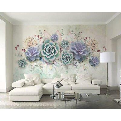 GK Wall Design 3D Vintage Soft Flower Classical Textile Wallpaper Fabric in Gray/White | 55 W in | Wayfair GKWP000111W55H35_3D