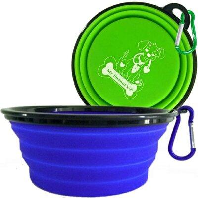Mr. Peanut's Collapsible Travel Bowls Plastic in Blue/Green, Size 3.0 H x 7.0 W x 7.0 D in | Wayfair UN-7OTG-XEPS