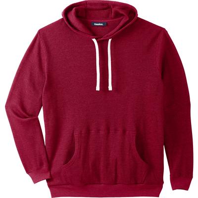 Men's Big & Tall Waffle-Knit Thermal Hoodie by KingSize in Heather Rich Burgundy (Size 3XL)