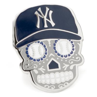 Men's Royal New York Yankees Sugar Skull Lapel Pin