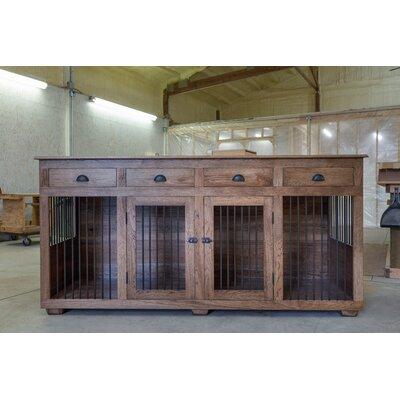 Tucker Murphy Pet™ Brekin Double Doggie Credenza w/ Drawers Pet Crate Wood in Brown, Size 31.0 H x 22.0 W x 64.0 D in | Wayfair