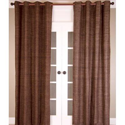 India's Heritage Ribb Pure Room Darkening Rod Pocket Single Curtain Panel Silk in Brown | 84 H in | Wayfair P189A Coffee 084