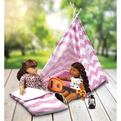 Badger Basket Camping Adventures Doll Tent Set w/ Accessories in Indigo, Size 28.0 H x 20.0 W x 20.0 D in | Wayfair 12028
