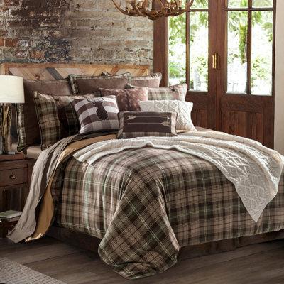 Paseo Road by HiEnd Accents Huntsman Brown Green Cream Plaid Rustic Cabin Lodge Comforter Set Polyester/Polyfill/Microfiber | Wayfair NL1731-TW-OC