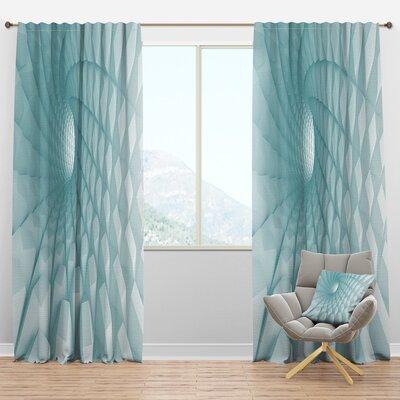Design Art 3D Tunnel No Pattern & Not Solid Color Semi-Sheer Thermal Rod Pocket Single Curtain Panel Polyester/Linen | 84 H in | Wayfair