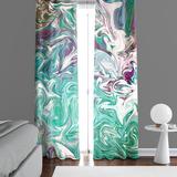 Deja Blue Studios Marbled Swirl Abstract Semi-Sheer Curtain Panels Metal | 61 H in | Wayfair WC00047-4061a