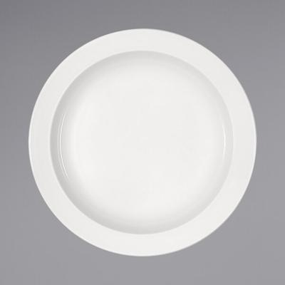 Bauscher by BauscherHepp 110122 B1100 8 7/16" Bright White Round Porcelain Deep Coupe Plate with Mid Rim - 24/Case