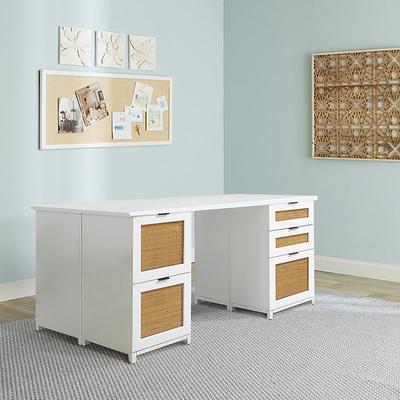 Hutton Partners Desk - Natural Rattan - Ballard Designs - Ballard Designs
