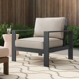 Mercury Row® Gelston Patio Chair w/ Cushions Metal in Brown, Size 33.07 H x 33.8 W x 33.8 D in | Wayfair 4875BC905E584C8F83FAA86F617456CD